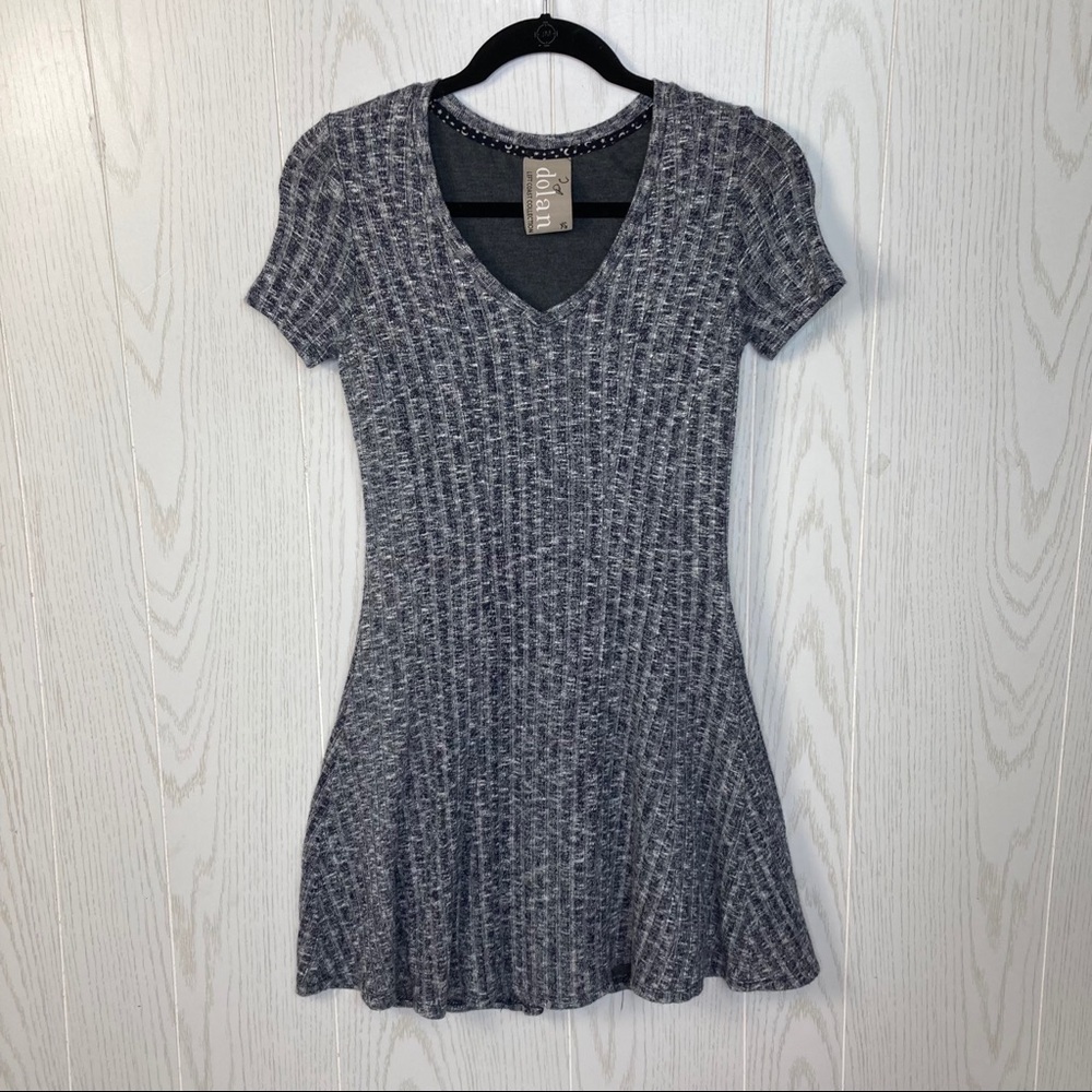 Anthropologie Dolan Left Coast Collection Gray Knit Ribbed Swing Dress Size XS - Picture 5 of 14